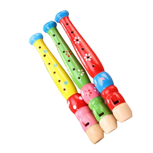 Vaguelly Entwickeln Sie Das Musikalische Talent Ihres Kindes Mit Diesen 3 Piccolos Aus Holz Für Kinder Leuchtenden Farben Und Spielzeugen von Vaguelly