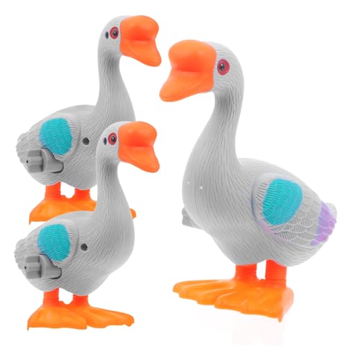 Vaguelly Entzückendes Weißes Gans-Spielzeug Mit Uhrwerk | Aufziehbares Hüpftier-Spielzeug | Lernspielzeug Für Kinder von Vaguelly