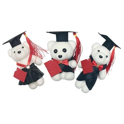 Vaguelly 3 Stück Bärenpuppe Ausgestopfter Abschlussbär Abschlusstierpuppe Abschlussplüschbär High School Abschlussbär Abschlusstierpuppe Bär Fürs College Filztuch von Vaguelly