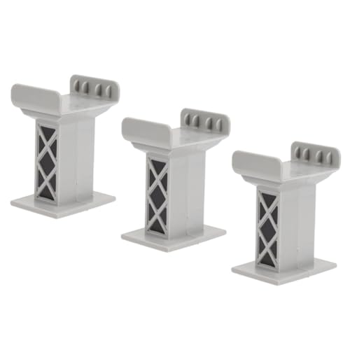 Vaguelly 3 Stück Bahngleis-Pier The Bridge brücke züge Modellbahnzubehör Zug Railroad The Train laufstall spielzeugeisenbahn Bridge-Modell Plastik Grey von Vaguelly