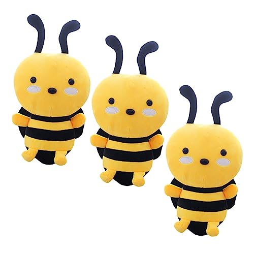 Vaguelly 3 Stück Bienen Puppe Plüsch Tierspielzeug Früchte bu Qualle Cute bee Bienen kuscheltiere Bienen-Kinderspielzeug gefülltes Stofftier Biene Stofftier PP Baumwolle von Vaguelly