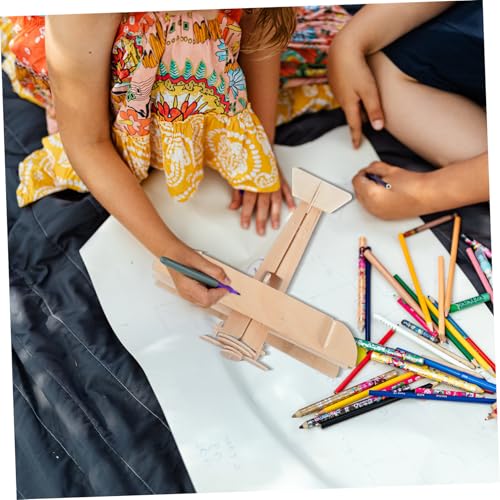 Vaguelly 3 Stück DIY Flugzeug Modellbausatz aus Holz Bemalbar Pädagogisches Puzzle Fördert Kreativität und Vorstellungskraft Geburtstagsgeschenk für Jungen und Mädchen von Vaguelly