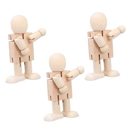 Vaguelly 3 Stück DIY Holzpuppen mit Beweglichen Gelenken Unbemalte Roboter für Kreative Bastelprojekte Pädagogisches für Malen und Gestalten Vaguelly 3 Stück DIY Holzpuppen mit Beweglichen Gelenken Unbemalte Roboter für Kreative Bastelprojekte Pädagogisches für Malen und Gestalten von Vaguelly