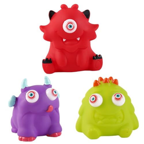 Vaguelly 3 Stück Kleine Weiche Squeeze Fidget Tiere in Grün Rot Violett Stressabbauende Handliche Party giveaways für Erwachsene Fördert Hand Auge koordination und Sensorisches Spiel von Vaguelly