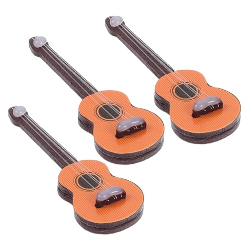 Vaguelly 3 Stück Mini Puppengitarren Dekorationen Puppenhaus Kreative Mini Gitarre Miniatur Kleine Geigeninstrumente Winziges Gitarrenmodell Mini Gitarren Mini von Vaguelly