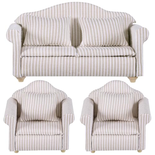 Vaguelly 3 Stück Mini-Sofamöbel Miniaturhaus Couch Modellsofa Küchenschränke für Puppenstuben Miniatur-Sofa-Ornament Miniatur-Puppenstubensofa Miniaturmöbel Puppenhaus Küchenmöbel Holz von Vaguelly