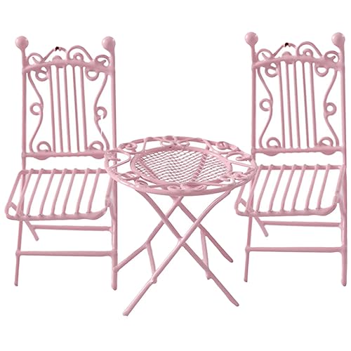 Vaguelly 3 Stück Mini Tisch und Stühle aus Schmiedeeisen Bistro Mini-Stühle im Freien Artikel puppenstubenmöbel puppenhauszubehör gartenmoebel Set Miniaturstühle Miniaturtisch Rosa Vaguelly 3 Stück Mini Tisch und Stühle aus Schmiedeeisen Bistro Mini-Stühle im Freien Artikel puppenstubenmöbel puppenhauszubehör gartenmoebel Set Miniaturstühle Miniaturtisch Rosa von Vaguelly