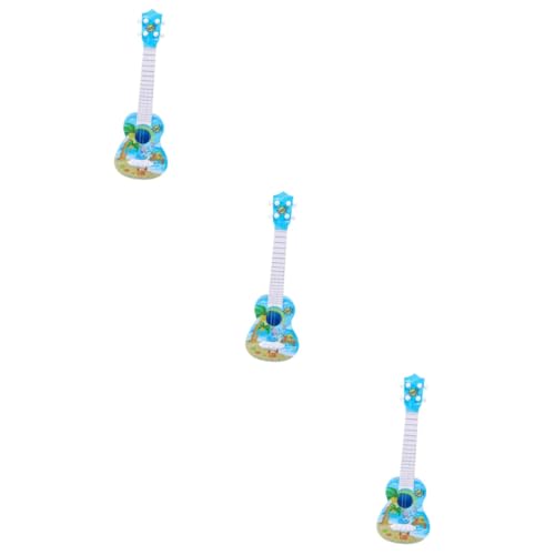 Vaguelly 3St Blaue Kindersimulation Cartoon Plektrum Musikspielzeug Kinderspielzeug Gitarre Kindergarten Spielzeug frühkindliche aufklärung Spielzeuge Musikinstrumente Ukulele-Spielzeug von Vaguelly