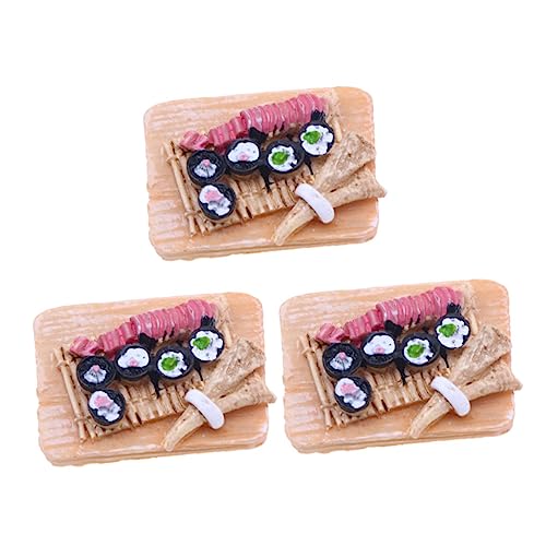 Vaguelly 3 Stück Miniatur-Food-Spiel Requisiten Puppenhaus-essensornamente Miniaturen Basteln Mini-hausschmuck Mini-Modell Mit Festem Essen Mini- -Requisiten Miniaturszene Plastik von Vaguelly