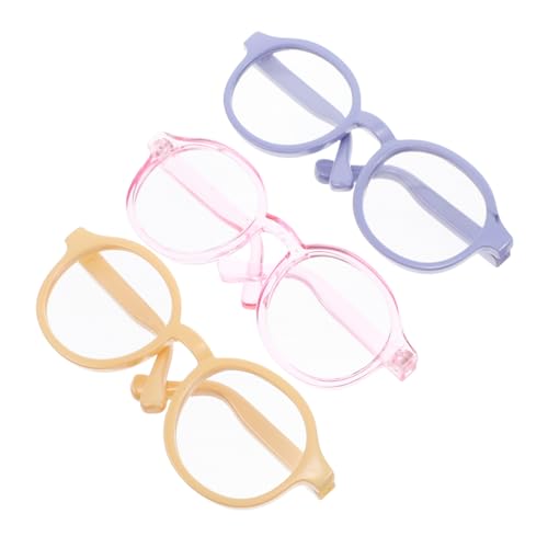 Vaguelly 3 Stück Miniatur Puppenbrille Bunte Accessoires für Puppenhaus Geeignet für Verschiedene Puppen Fördert Kreatives Spiel und Verkleidung von Vaguelly