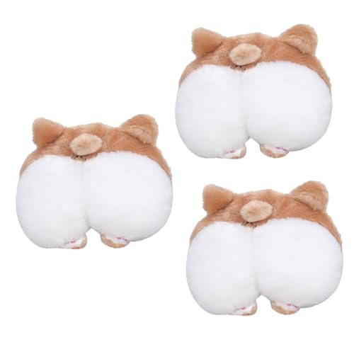 Vaguelly 3stücke Corgi Plüsch Kissen Auto Kopfstütze Nackenstütze Braun Für Bequeme Autofahrten Reisekissen Für Kopf Und Nacken Multifunktional Für Zuhause Und Büro von Vaguelly