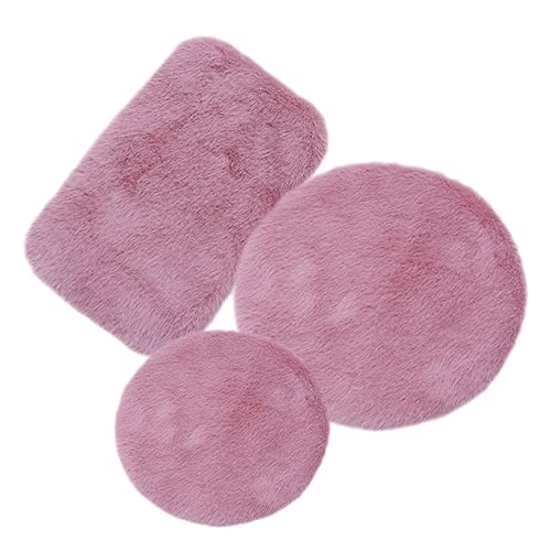 Vaguelly 3 Stück Puppenhaus Teppich Mikro-landschaftsverzierungen Mini-hausbedarf Kleines Hauszubehör Mini-haustürmatte Mini House Prop Kleiner Hausteppich Mini -hausteppich Plüsch Rosa von Vaguelly