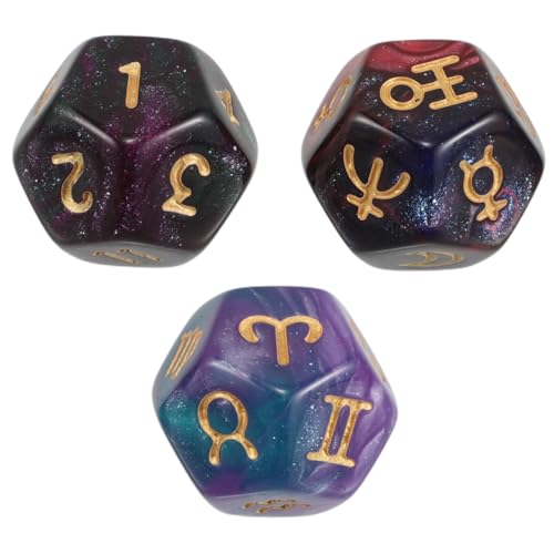 Vaguelly 3 Stück Seitige Astrologische Würfel Dualfarbig für Tarot und Wahrsagung mit Einzigartigen Sternzeichenmotiven Vielseitig für Brettspiele und Rollenspiele Dekoratives Spielzubehör Vaguelly 3 Stück Seitige Astrologische Würfel Dualfarbig für Tarot und Wahrsagung mit Einzigartigen Sternzeichenmotiven Vielseitig für Brettspiele und Rollenspiele Dekoratives Spielzubehör von Vaguelly