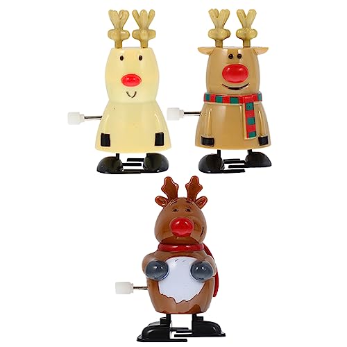 Vaguelly 3 Stück Teiliges Aufziehspielzeug Weihnachtsmann aus Robustem Kunststoff Lustiges Weihnachtskinderspielzeug als Partygeschenk und Dekoration für Kinderzimmer von Vaguelly