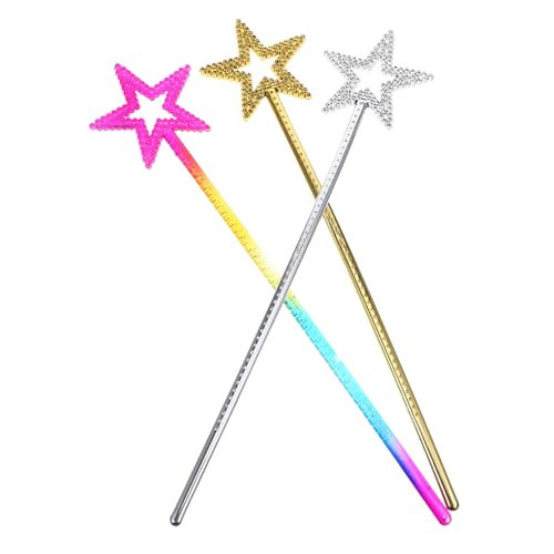 Vaguelly 3 Stück Teiliges Feen Zauberstab mit Stern Design Bunte und Metallische Farben Kinderkostüm Requisiten für Partys Halloween und Bühnenauftritte Leichtes Harz und Vaguelly 3 Stück Teiliges Feen Zauberstab mit Stern Design Bunte und Metallische Farben Kinderkostüm Requisiten für Partys Halloween und Bühnenauftritte Leichtes Harz und von Vaguelly