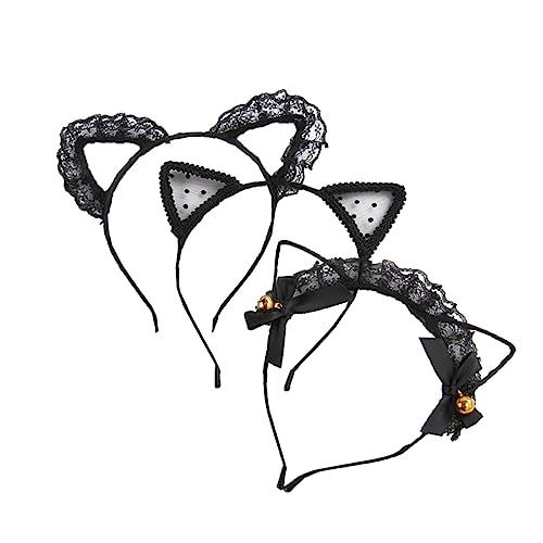 Vaguelly 3 Stück Teiliges Katzenohren Haarreif aus Lace für Party Cosplay Niedlicher Haarschmuck für Damen für Geburtstagsfeiern Feiertage und Fotoshootings von Vaguelly