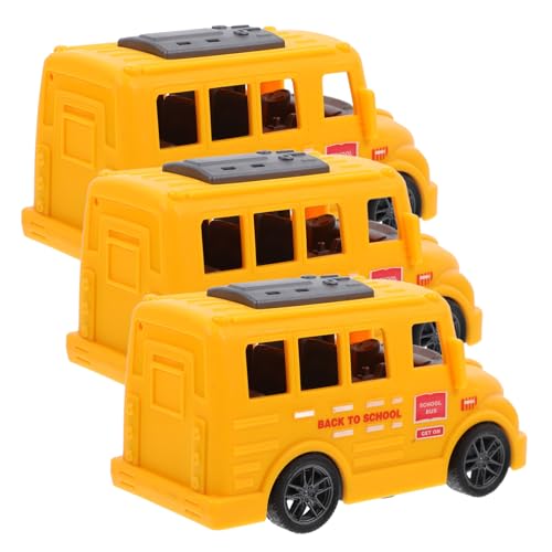 Vaguelly 3 Stück Teiliges Kleiner Gelber Schulbus Spielzeugautos für Inertial Betriebene Fahrzeuge ohne Batterie Langlebig und Bruchsicher für Fantasievolles und Partys von Vaguelly