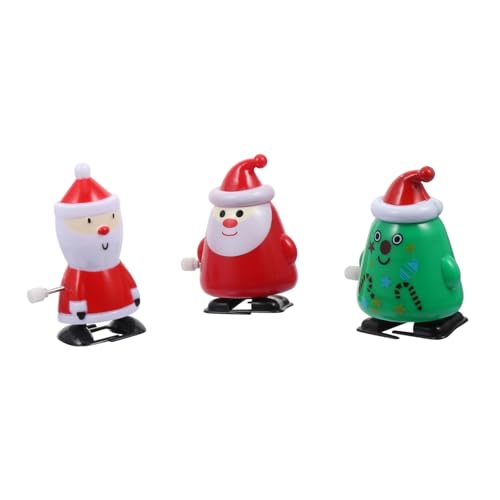 Vaguelly 3 Stück Teiliges Wind Up Weihnachtsaufziehspielzeug aus Lustige Laufspielzeuge mit Weihnachtsmann Weihnachtsbaum und Santa Claus Sichere Partygeschenke für Weihnachtsfeiern von Vaguelly