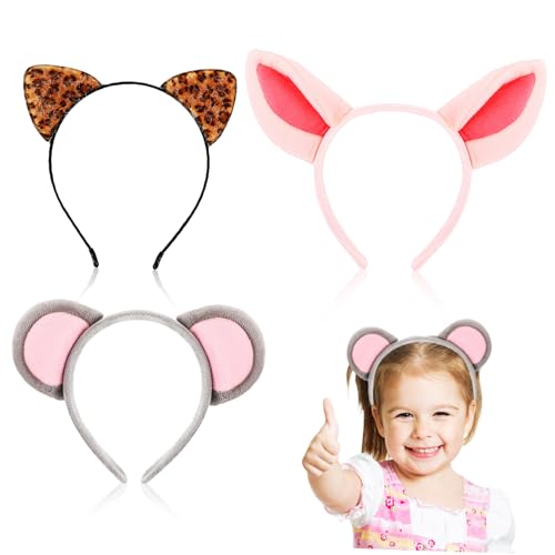 Vaguelly 3 Stück Tierohren Haarband Teiliges Kostüm Zubehör mit Leopard und Schweinsohren Weiches und Bequemes Stirnband für Partys Karneval und Cosplay Vaguelly 3 Stück Tierohren Haarband Teiliges Kostüm Zubehör mit Leopard und Schweinsohren Weiches und Bequemes Stirnband für Partys Karneval und Cosplay von Vaguelly