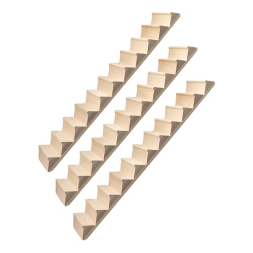Vaguelly 3 Stück Unlackierte Holztreppe für Puppenhaus DIY Treppenmodell ohne Handlauf Zubehör für Miniatur Landschaften und Kreative Dekoration von Vaguelly