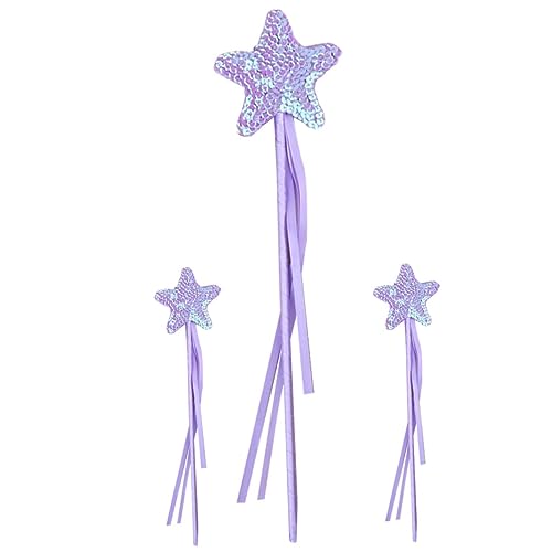 Vaguelly 3 Stück Zauberstab Fee Funkeln Kleinkindspielzeug Die Party Für Zauberstäbe Für Mädchen Hexenstab Dekorative Hexenstäbe Zauberstäbe Mit Schleifendesign Violett Stoff von Vaguelly