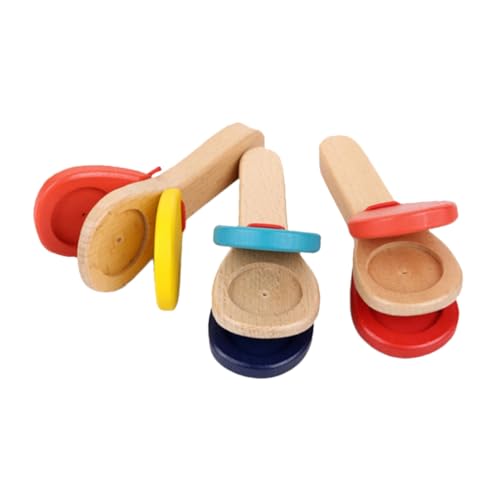 Vaguelly Baby-schlaginstrumente 3 Stück Holzkastagnetten Für Jungen Und Mädchen Musikspielzeug Rhythmustraining Sicher Für Kleinkinder Zufällige Farbe von Vaguelly