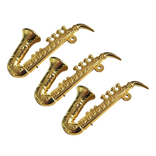 Vaguelly 3 Stücke Mini-Musikinstrument Mini-Saxophon- Miniatur-Saxophon Saxophon Puppenhaus Kinderspielzeug Mini-Instrumente Saxophonmodell Golden von Vaguelly