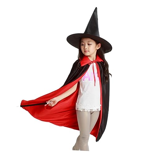Vaguelly 3 Teiliges Kostümset Für 80 Umhang Zauberhut Und Zauberstab Ideales Cosplay Outfit Für Halloween Karneval Und Maskerade Veranstaltungen von Vaguelly