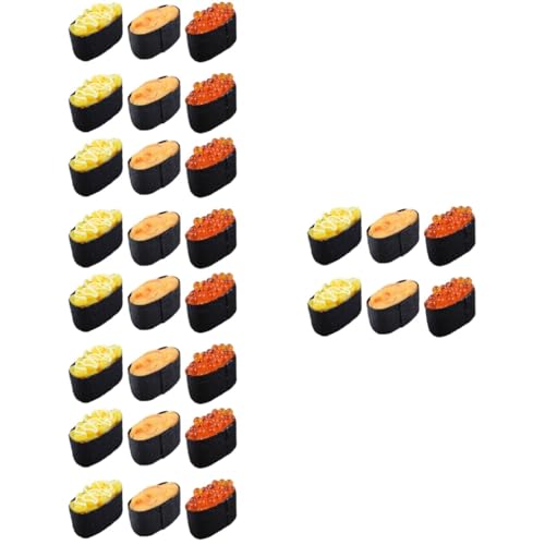 Vaguelly 30 STK Sushi-Simulation Gefälschte Sushi-Probe Faux-Food-dekor Lebensechtes Onigiri-Modell Japanische Gummibonbons Realistisches Sushi Lebensechtes Sushi-dekor Nachtisch Mini PVC von Vaguelly