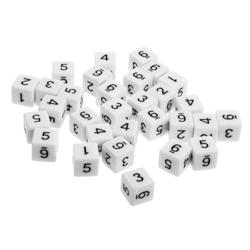 Vaguelly 30 Stück Acryl Würfel mit Arabischen Ziffern Seitige Spielwürfel für Party und Brettspiele Requisiten für Unterhaltung und Spaß Vaguelly 30 Stück Acryl Würfel mit Arabischen Ziffern Seitige Spielwürfel für Party und Brettspiele Requisiten für Unterhaltung und Spaß von Vaguelly