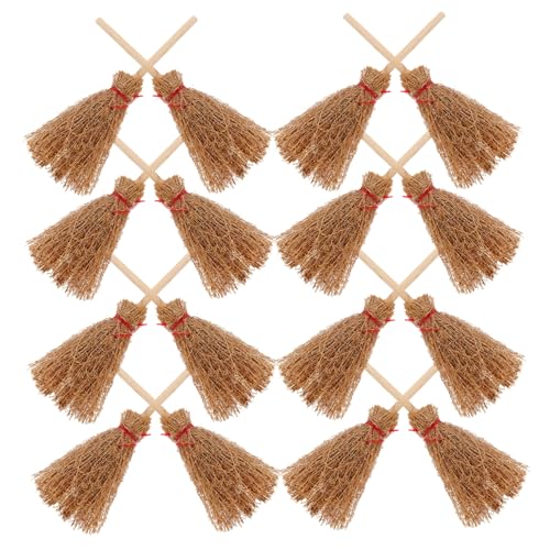 Vaguelly 30 Stück DIY Party Hexe Zum Basteln – Ornamente Und Halloween Dekorationen Besen Besenstiele Mikro Hausdekor Maßstab Weihnachten Feengärten Garten Miniatur/Besenstiel von Vaguelly
