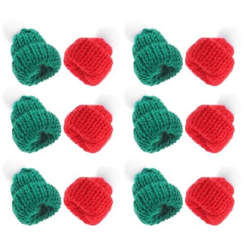 Vaguelly 30 Stück Mini-Weihnachtsmützen aus Strick: Kleine Weihnachtsmannmützen zum Selberbasteln für Weinflaschen – süßes Puppenzubehör – Weihnachtsbaumschmuck, Miniatur, 4 x 4,5 cm Vaguelly 30 Stück Mini-Weihnachtsmützen aus Strick: Kleine Weihnachtsmannmützen zum Selberbasteln für Weinflaschen – süßes Puppenzubehör – Weihnachtsbaumschmuck, Miniatur, 4 x 4,5 cm von Vaguelly