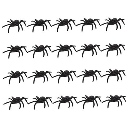 Vaguelly 30 Stück Teiliges Halloween PVC Spinnen Realistische Schwarze Deko Spinnen für Party Requisiten Detailgetreue Streichspielzeuge für Halloween Atmosphäre und Fotorequisiten von Vaguelly