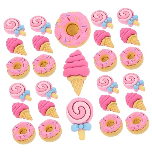 Vaguelly 30 Stück Teiliges Set aus Resinschmuckzubehör DIY Miniatur Süßigkeiten Donuts und Lollipops für Handyhüllen Dekoration und Bastelprojekte von Vaguelly