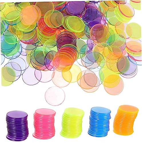 Vaguelly 300 Stück Bingo-Chips faschingsaccessoires familienspiele Bingo Chips spielchips glücksspiel Marker zählen Pokertisch Pokerwürfel Münzzähler Belohnungschips Poker Chip Plastik von Vaguelly