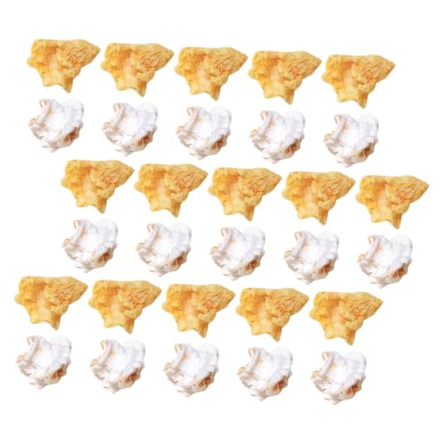 Vaguelly 30St Simuliertes Popcorn-Snack-Modell Modell mit künstlichem Popcorn gefälschtes Mini-Popcorn Ornament Weihnachtsdekorationen Popcorn-Handwerksdekoration Bastelzubehör von Vaguelly