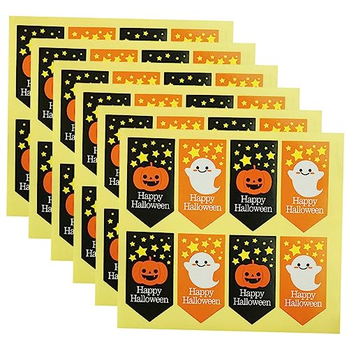 Vaguelly 30st Halloween-Aufkleber Urlaub Liefert Dekoration Im Freien Geschenkdekoration Große Hängende Geister-Requisiten Make-up-armbänder Musical -Requisiten Kupferplattenaufkleber von Vaguelly