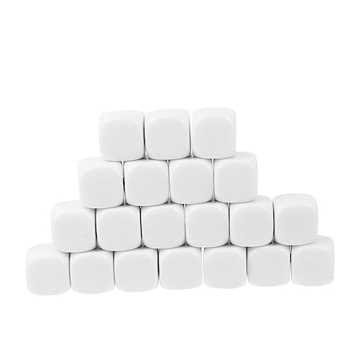 Vaguelly 30st Leere Würfel Leere Weiße Würfel Partyzubehör Würfel Leere Spielwürfel Selbstgemachte Würfel Brettspiel Würfel Spielwürfel Selber Machen Glücksspielwürfel Acryl von Vaguelly