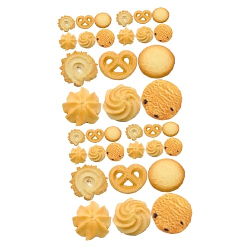 Vaguelly 36 STK Keks-Modell Faux-Cookies-Modell Simulationscookies Spielzeuge Kekse vorgeben Keksspielzeug Cookie-Modelle Lebensmittel gefälschtes Essen Brot Requisiten PVC von Vaguelly