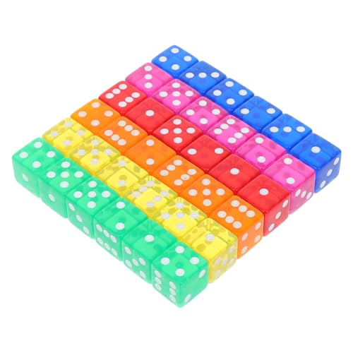 Vaguelly 36 Stück Seitige Würfel für Brettspiele Transparente Würfel für Mathematikunterricht Vielseitige Lernhilfen und Partyzubehör Langlebig und Zuverlässig von Vaguelly
