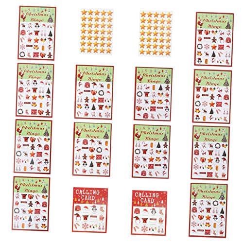 Vaguelly 37 Stück Bingo Spielkarten Set für Weihnachten Teiliges Partyspiel für Spieler für Familienfeiern und Schulklassen Langlebig und Leicht zu Transportieren von Vaguelly