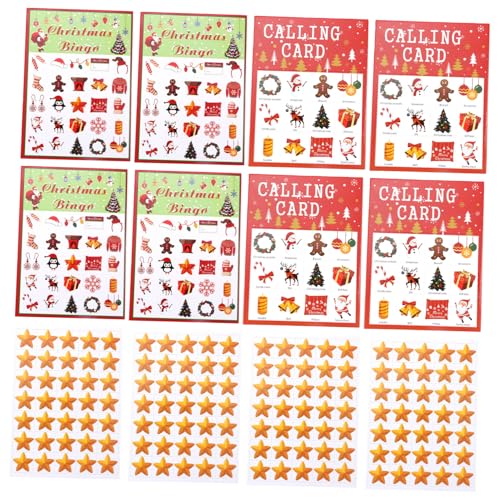 Vaguelly 37 Stück Teiliges Bingo Spielkarten aus Robustem Papier für Partyspiele Rote Weihnachtsmotive Geeignet für Personen Lustiges Denkspiel zum Valentinstag und Geistigen Training von Vaguelly