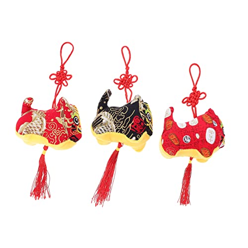 Vaguelly 3St Günstiger Stofftiger Mini- Plüsch-Babypuppe für kinderspielzeug entzückende Stoffpuppen Maskottchenspielzeug im Tiger-Design PP Baumwolle Black von Vaguelly