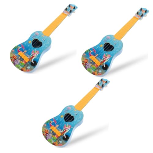 Vaguelly 3St Kinder Gitarre Kinderspielzeug kinderinstrumente Musikspielzeug Instrumente für Kinder Spielzeug für Kleinkinder Gitarren akustische Gitarre Kinder-Ukulele Karikatur Modell von Vaguelly