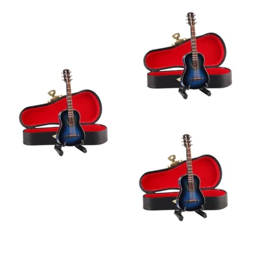 3St Mini-Gitarre kleines Instrumentenmodell Weihnachtsgitarren musikinstrumente Geschenke Blea Weihnachtssto Desktop-Gitarre gitarrenhandwerk Dekoration Schreibtisch Ornamente von Vaguelly