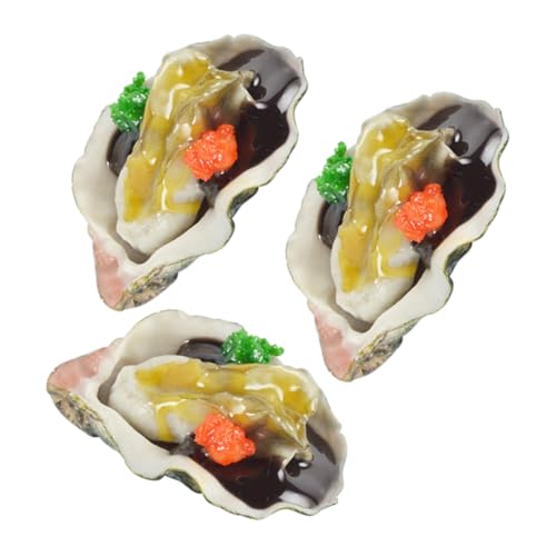 Vaguelly BBQ Oyster Modelle 3 Stücke Simulation Gefälschte Lebensmittel Künstliche Austern Lebensechte Display Requisiten von Vaguelly