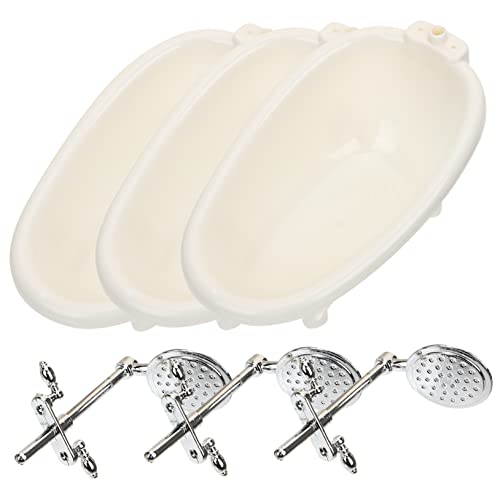 Vaguelly 3St Puppe Puppe auch Bad Bathroom Accessories puppenstubenmöbel Badezimmer zubehör DIY Miniaturhaus Puppenmöbel Miniatur-Hausmöbel Miniatur-Puppenhausmöbel Plastik Weiß von Vaguelly