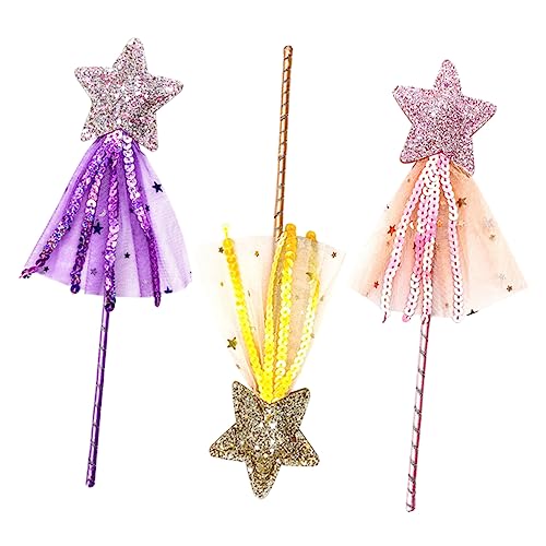 Vaguelly 3St Quastenspielzeug Kinderkleider kinderkleidung Terrarienset für -Make-up-Set für Mädchen -Fee-Sticks- Bühnen-Performance-Zauberstab- Plastik von Vaguelly