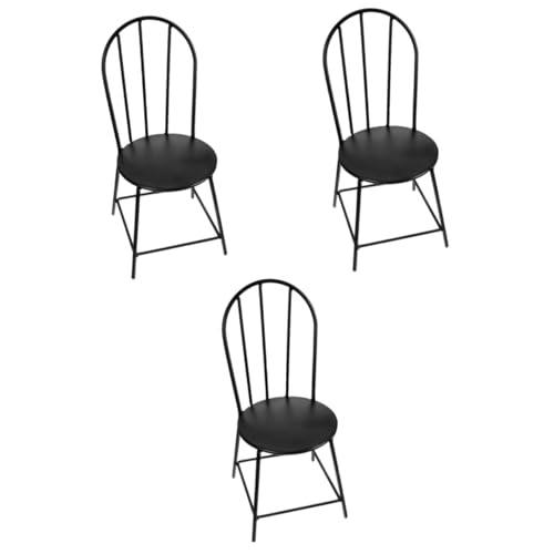 Vaguelly 3St Stuhl Ornamente Puppenhaus Möbel Stuhl Puppenhausmöbel Spielzeug Mini-Hausstuhl Schminkstühle Essstühle winziger Stuhl Miniatur-Esszimmerstuhl Metall Essensstuhl Modell Eisen von Vaguelly
