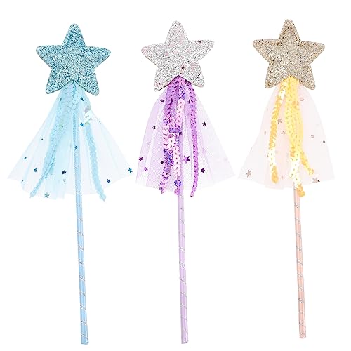 Vaguelly 3St Zauberstab halllowen heeloween geschengutsein kinderf glitzerin Feenstab für Mädchen Zauberstäbe für Kostümzubehör Partygeschenke für Mädchen Katzenstock Polyester von Vaguelly